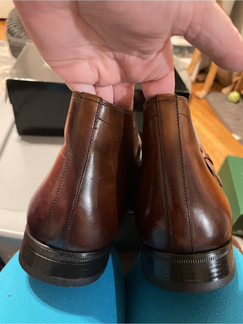Magnanni Cognac Double Monk Boots - Picture 5 of 7